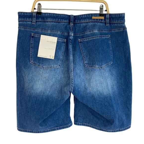 Soft‎ Surroundings Ultimate Denim Pull On Shorts Women 1X Blue Comfort Waist NWT - Picture 2 of 10